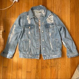 TopShop Moto Ripped Denim Jacket